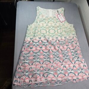 Cabi Over the Moon Chloe Tunic 608 Sleeveless Geometric Print Multicolor‎ Small